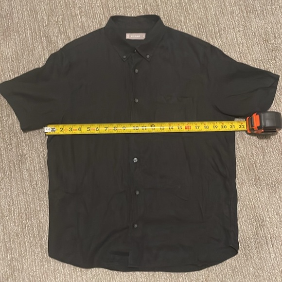 Everlane M classic short sleeve linen button up collar shirt solid black regular - Picture 8 of 8